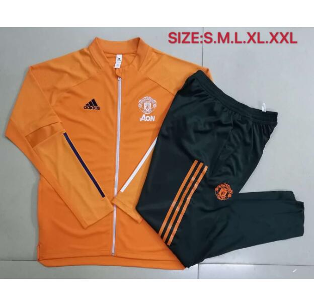 Manchester United Orange Training Kits Jacket with Pants 2020/21